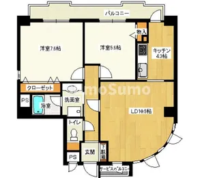 兵庫県神戸市東灘区鴨子ケ原1丁目【マンション】の間取り