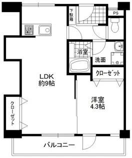 1LDKの間取り画像