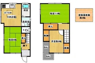 兵庫県神戸市長田区西山町4丁目【一戸建】の間取り