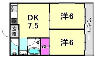 兵庫県西宮市上甲子園3丁目【マンション】の間取り