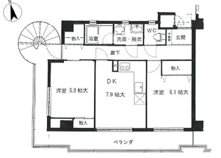 芦屋ニューコーポⅠ番館【503号室】の間取り