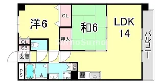 シェリール苦楽園Ⅰ【1階】の間取り
