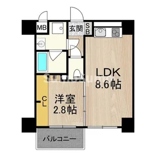 フロンティアタワー九条Ⅰ(旧:CITY SPIRE 九条Ⅰ)【4階】の間取り