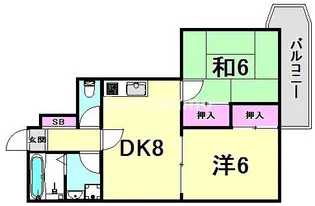 ウエステル甲子園【3階】の間取り