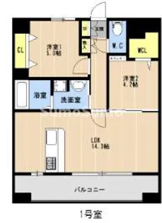 KL東比恵Ⅱ【7階】の間取り