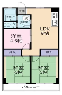 シャトー朝霧【4階】の間取り