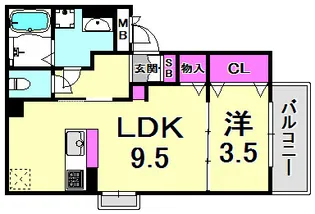 クレール天城通【3階】の間取り
