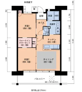 URグリーンヒルズ仁川 1号棟【4階】の間取り