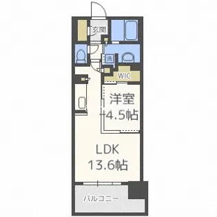 大阪府大阪市中央区瓦屋町1丁目【マンション】の間取り