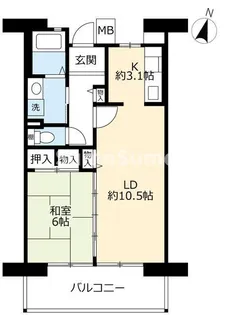 URグリーンヒルズ仁川 2号棟【4階】の間取り