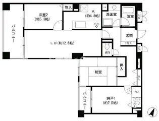 芦屋ガーデン【1階】の間取り
