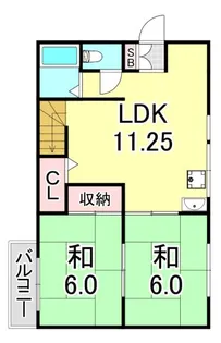 ピュアコート潮見が丘【2階】の間取り