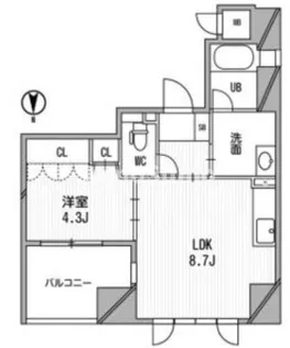 大阪府大阪市西区北堀江1丁目【マンション】の間取り