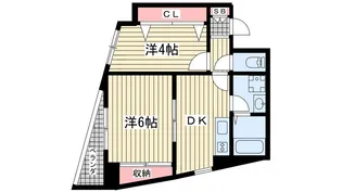 ロゼブル中山手【3階】の間取り