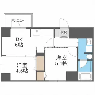2DKの間取り画像