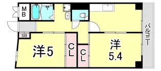 西宮センタービル【5階】の間取り