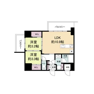 大阪府大阪市浪速区桜川1丁目【マンション】の間取り