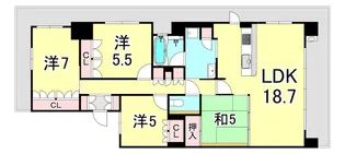 BELISTA西宮北口【5階】の間取り