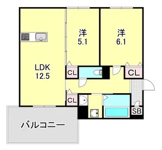 ソレアード魚崎北町【3階】の間取り