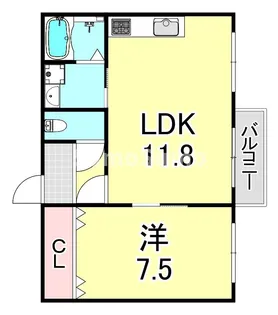 甲子園フラット【3階】の間取り
