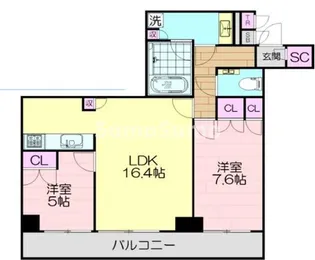 兵庫県神戸市中央区東川崎町1丁目【マンション】の間取り