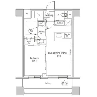 ザ・パークハビオ目黒プレイス【8階】の間取り