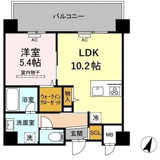 グランデール博多【10階】の間取り