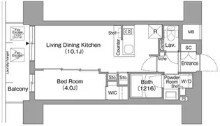 コンフォリア・リヴ北浜淡路町【2階】の間取り