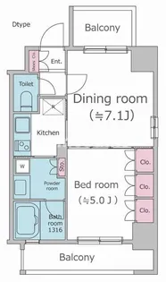 パークフラッツ渋谷代官山【5階】の間取り