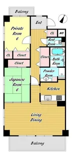 ロイヤル苦楽園【5階】の間取り