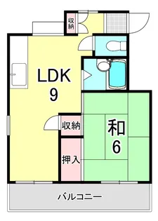 ハイツ南甲子園【2階】の間取り
