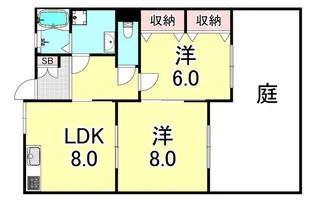 ハイフラット静徳【3階】の間取り