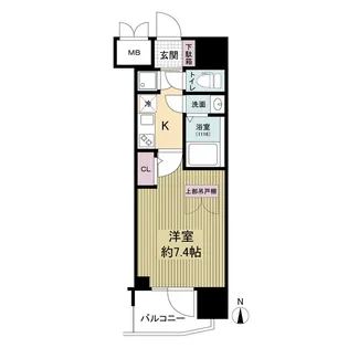 大阪府大阪市中央区博労町1丁目【マンション】の間取り