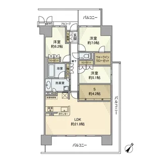 兵庫県神戸市中央区浜辺通6丁目【マンション】の間取り