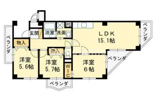 プール・トゥジュール甲陽園【4階】の間取り