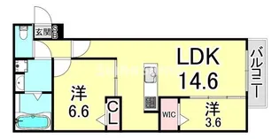 兵庫県神戸市東灘区深江南町1丁目【アパート】の間取り