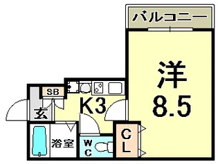 SAN?Оガルフタワー【5階】の間取り