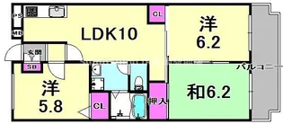 兵庫県尼崎市食満6丁目【マンション】の間取り