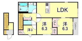 MAISON DE HIRO 2【2階】の間取り