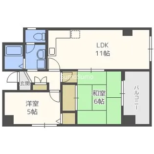 大阪府大阪市中央区上町【マンション】の間取り