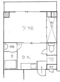1DKの間取り画像
