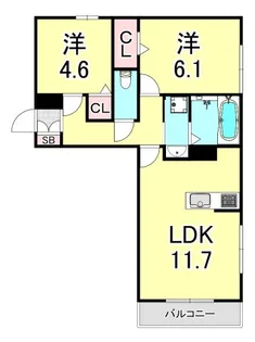フェリーチェ明石大久保【1階】の間取り