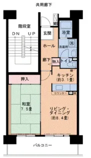 ルネシティ脇浜町2号棟【3階】の間取り