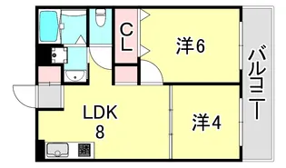ビタミンテラス上筒井【1階】の間取り