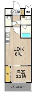 フロンティアタワー九条Ⅲ【8階】の間取り