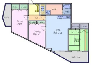 グランドシャトー西明石【3階】の間取り
