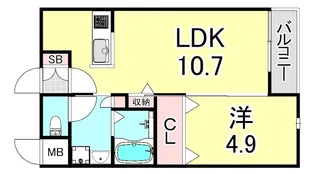 兵庫県西宮市大畑町【アパート】の間取り