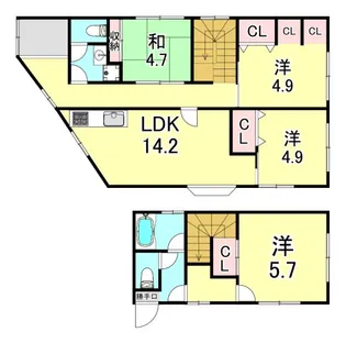 兵庫県神戸市長田区東丸山町【一戸建】の間取り