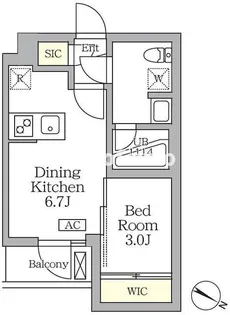 アジールコート三宿テラス【2階】の間取り