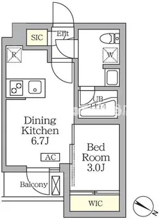 アジールコート三宿テラス【3階】の間取り
